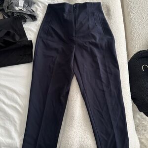 ZARA High-Waisted Tapered Pants – Navy Blue, Size L (NWT)